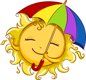 a sun with a sun umbrella